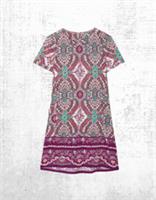 Womens Fat Face Short Sleeve Simone Paisley Jersey Dress in Purple Size 12 - 12 Regular