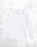 Womens Fat Face Jersaey Shirt Collared Long Sleeve Cotton Soft White (Defect) - 8 Regular
