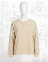 Womens Fat Face Embroidered Sweatshirt Natural Crew Long Sleeve (Defect) - 18 Regular