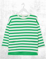 Womens Fat Face  Sleeve Pockets Jersey Tunic Amari Stripe Cotton Green White - 8 Regular