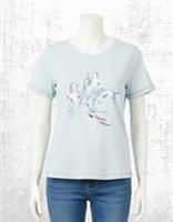 Womens Fat Face Cotton SHort Sleeve Seal Graphic Pyjama Top Pale Blue - 20 Regular