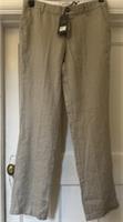 Fat Face Trousers Women UK 10 Oatmeal Breathable 100% Linen NWT - 10 Regular