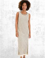 Womens Fat Face Stone Beachwear Knitted Cotton Stripe Midi Dress in Ivory - 12 Regular