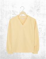 Womens Fat Face Cotton Long Sleeve V Neck Sweatshirt Light Yellow (Defect) - 12 Regular