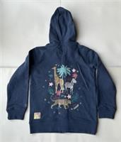 FatFace Girls Navy Safari Animal Zip Through Hoodie Age 7-8 Years *BNWT*