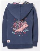 FatFace Girls Navy Hedgehog Zip Through Hoodie Age 8-9 Years *BNWT*