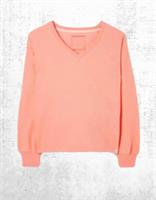 Womens Fat Face Cotton Long Sleeve Vienna V Neck Jumper in Pink - 12 Regular