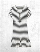 Womens Fat Face Short Sleeve 100% Cotton Maisey Stripe Jersey Dress Natural - 12 Regular