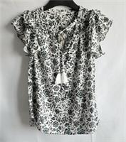 Fat Face Blue And Wite Floral Floaty Sleeveless Top, Size 6, Smart, Casual, Work - 6 Regular