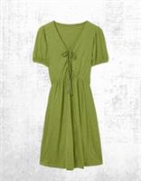 Womens Fat Face Nell Short Sleeve V-Neck Midi Dress in Olive Green - 12 Regular