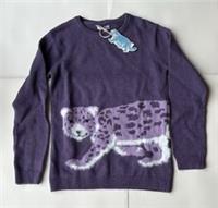 Fatface Girls Purple Sadie Snow Leopard Knit Jumper Age 10-11 Years *BNWT*