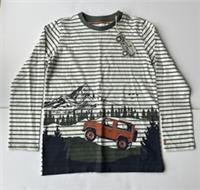 Fatface Boys Green Stripe Land Rover Graphic T-Shirt Age 10-11 Years *BNWT*