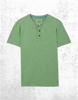 Mens Fat Face Organic Cotton Woodside Slub Henley T-shirt in Green - XS Regular