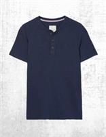 Mens Fat Face Organic Cotton Woodside Slub Henley T-shirt in Navy - XS Regular