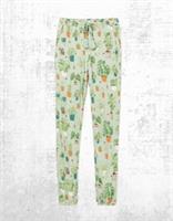 Womens Fat Face Pyjama Leggings Ellie Green Cactus Multi Pyjama Bottoms (Defect) - 16 Regular