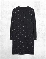 Womens Fat Face Embroidered Cotton Jersey Sweat Dress Black Spot (A Bit Defect) - 8 Regular
