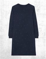 Womens Fat Face Cotton Jersey Embroidered Sweat Dress Navy Spot (A Bit Defect) - 12 Regular
