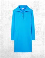 Womens Fat Face Jersey Sweat Dress Blue Cotton Collared Pockets (Defect) - 12 Regular