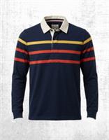 Womens Fat Face Cotton Jersey Collared Stripe Rugby Top Shirt Navy (Defect) - L Regular