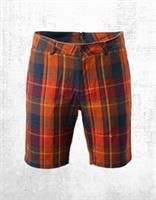 Mens Fat Face Cotton Cargo Check Cove Flat Front Shorts Orange Multi Check - 36 Regular