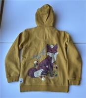 FatFace Girls Yellow Sketch Fox Zip Through Hoodie Age 6-7 Years *BNWT