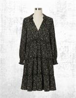 Womens Fat Face Ditsy Marks Long Sleeve Jersey Dress Button Black (A Bit Defect) - 12 Regular