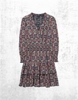 Womens Fat Face Long Sleeve Amba Ikat Geo Jersey Dress in Brown Multi (Defect) - 6 Regular