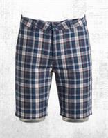 Mens Fat Face Cotton Cargo Check Cove Flat Front Shorts Blue Multi Check - 32 Regular