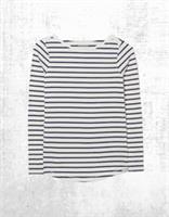 Womens Fat Face Cotton Long Sleeve Breton Top Navy Cotton Stripe (A Bit Defect) - 16 Regular