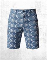 Mens Fat Face Cotton Cargo Check Cove Flat Front Shorts Fish Blue - 30 Regular