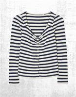 Womens Fat Face Ribbed Long Sleeve Carly Jersey Top Ivory Blue (A Bit Defect) - 10 Regular