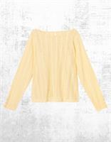 Womens Fat Face Crew Neck Cotton Sheer Lace Loti 2 in 1 Style Top Yellow - 12 Regular