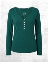 Womens Fat Face Jersey Long Sleeve Cotton Pyjama Top Henley Dark Teal (Defect) - 12 Regular