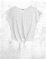 Womens Fat Face Short Sleeve Embroidered Tie Hem Top White (A Bit Defect) - 12 Regular