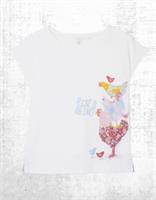 Womens Fat Face Cotton Short Sleeve T-Shirt Hetti Natural Hen White (Defect) - 14 Regular
