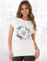 Womens Fat Face Shelter Wyn Whale Graphic T-Shirt Ivory (A Bit Defect) - 16 Regular