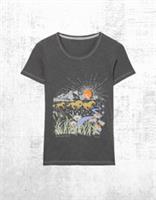 Womens Fat Face Cotton Jersey Short Sleeve T-shirt Wild Frontiers Grey (Defect) - 12 Regular