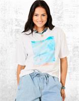 Womens Fat Face Short Sleeve Cotton Jersey Boxy T-Shirt White (A Bit Defect) - M Regular