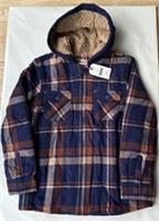 Fatface Boys Navy/Brown Multi Check Fleece Lined Shacket Age 9-10 Years *BNWT*