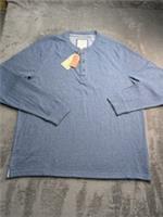 FatFace Portland Henley Top Mens 2XL Washed Blue Long Sleeve T-Shirt Cotton BNWT - 2XL Regular