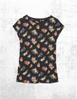 Womens Fat Face Cotton Wild Posy Floral Ivy T-Shirt Black (A Bit Defect) - 14 Regular