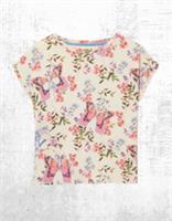 Womens Fat Face Short Sleeve Cotton Pyjama Top in Ivory Butterfly (A Bit Defect) - 2XL Regular