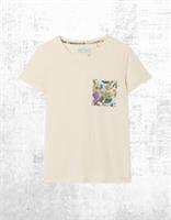 Womens Fat Face Linen Blend T-Shirt Pyjama Top Natural Peacock (A Bit Defect) - 12 Regular