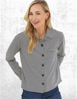 Womens Fat Face Stripe Cotton Long Sleeve Jersey Shirt Blue (A Bit Defect) - 14 Regular