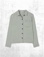 Womens Fat Face Stripe Cotton Long Sleeve Collared Jersey Shirt Green (Defect) - 10 Regular