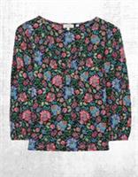 Womens Fat Face Long Sleeve Kara Multi Floral Top in Black (A Bit Defect) - 8 Regular