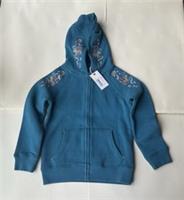 FatFace Girls Teal Green Embroidered Full Zip Hoodie Age 6-7 Years *BNWT*