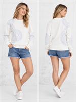 Womens Fat Face Embroidered Long Sleeve Sweatshirt Natural White (A Bit Defect) - 8 Regular