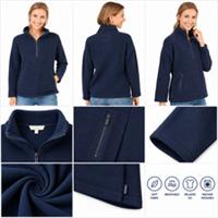 Womens Fat Face Cotton Thea Half Neck Sweatshirt Jumper Navy (A Bit Defect) - M Regular