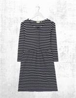 Womens Fat Face Long Sleeve Nina Stripe Jersey Dress Navy (Defect) - 12 Regular